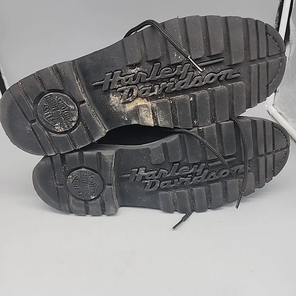 Harley Davidson Mens Boots Badlands Lace-Up 12 W Black Leather